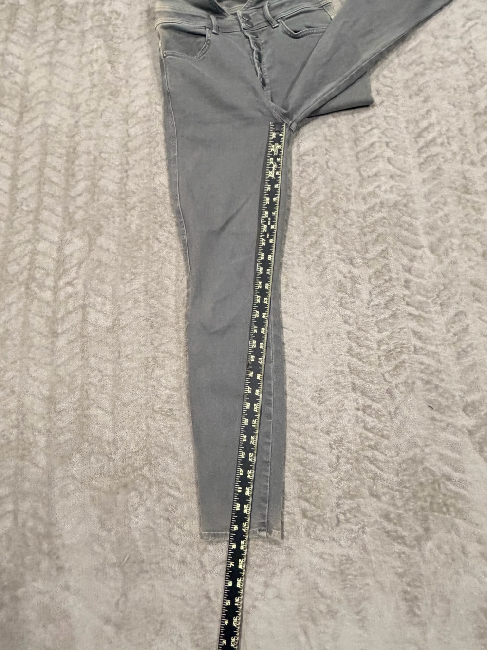 MOTHER The Swooner Exposed Snap Ankle Charcoal Gray Jeans 28 High Waist Grunge - Picture 8 of 10